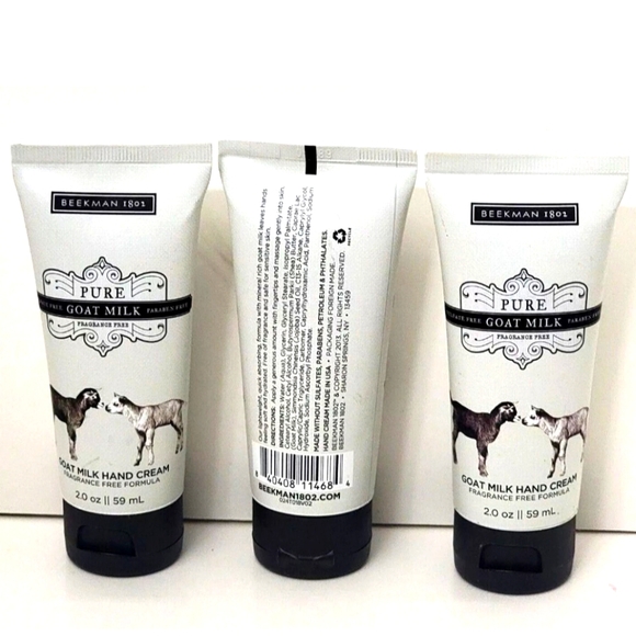 3 PK BEEKMAN 1802 GOAT MILK HAND CREAM 2 oz each PURE GOAT MILK NO BOX - Picture 1 of 4